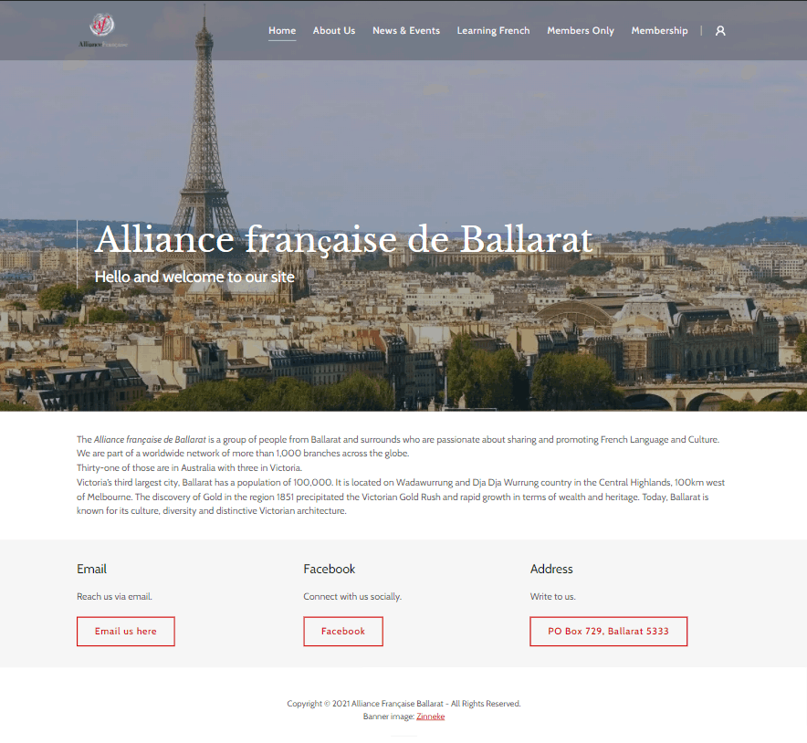 Alliance Française Ballarat Website